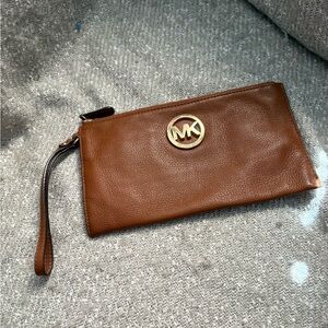 Michael Kors Tan Leather Clutch